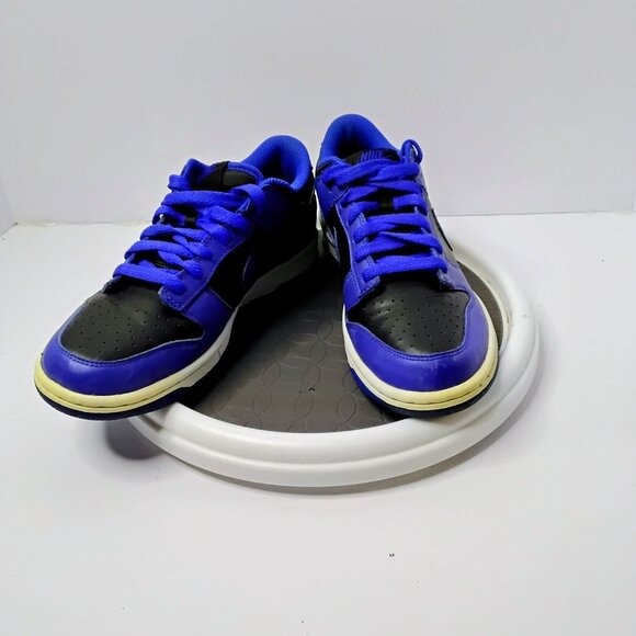 Nike Youth Dunk Low Black/Blue Sneakers Size 6.5Y EU 39 Leather/Mesh Casual Shoe - Picture 2 of 7